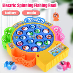 Electric Music Fishing Game – 15 Fish, 4 Rods, Musical Rotating Board for Kids | Fun Family Catch Game – Ahmad Toys