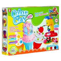 DIY Color Clay Ice Cream Party Set – 6 Colors Clay with Ice Cream Maker & Tools for Kids | Ahmad Toys