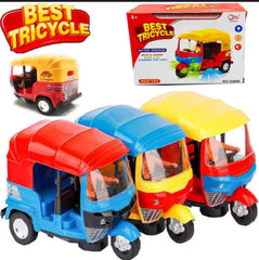 Best Tricycle Battery Operated Toy Rickshaw with Auto Motion Sensor Lights and Music For Kids