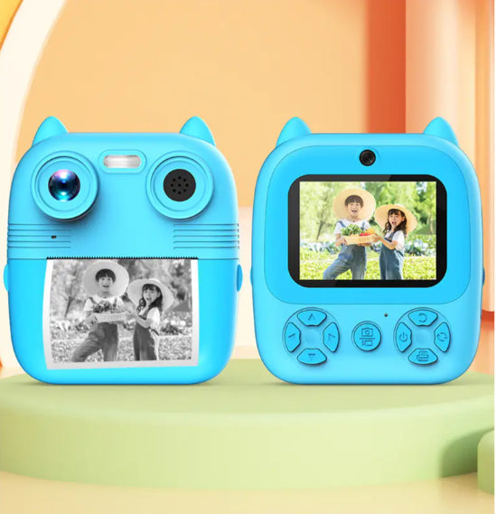 Wireless 2.8 Inch Display Camera Printer with 3x Thermal Paper Rolls – Pink & Blue (Kids Camera) | Ahmad Toys