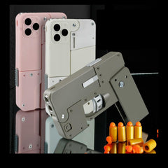 iPhone Case with Mini Soft Bullet Gun Toy