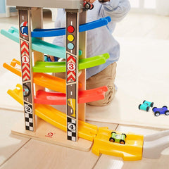 Wooden Car Ramp Racer Toy – 4 Level Track with Mini Cars | Montessori Toy Ahmad Toys