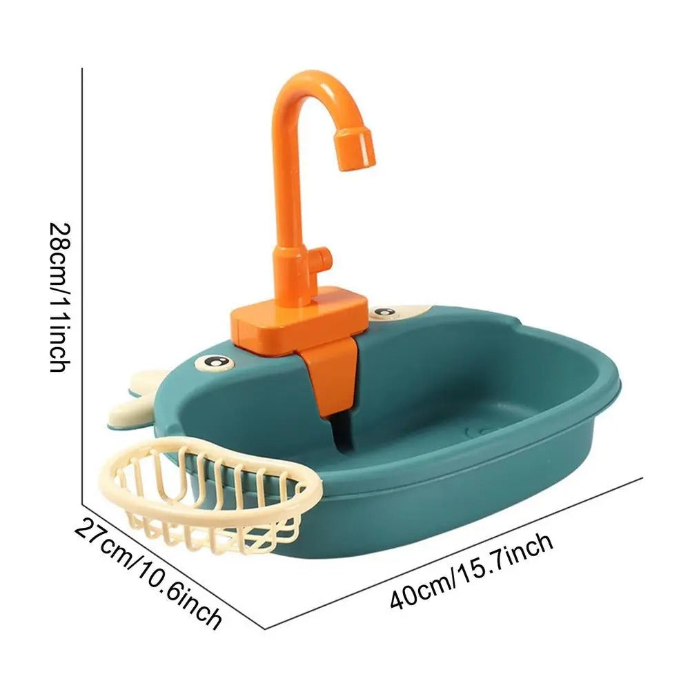 Kids Kitchen Sink Toy with Real Running Water – Educational Pretend Play Set for Toddlers (Ages 2–6)