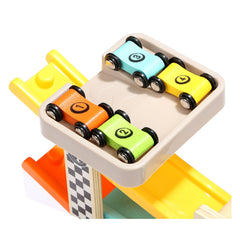 Wooden Car Ramp Racer Toy – 4 Level Track with Mini Cars | Montessori Toy Ahmad Toys