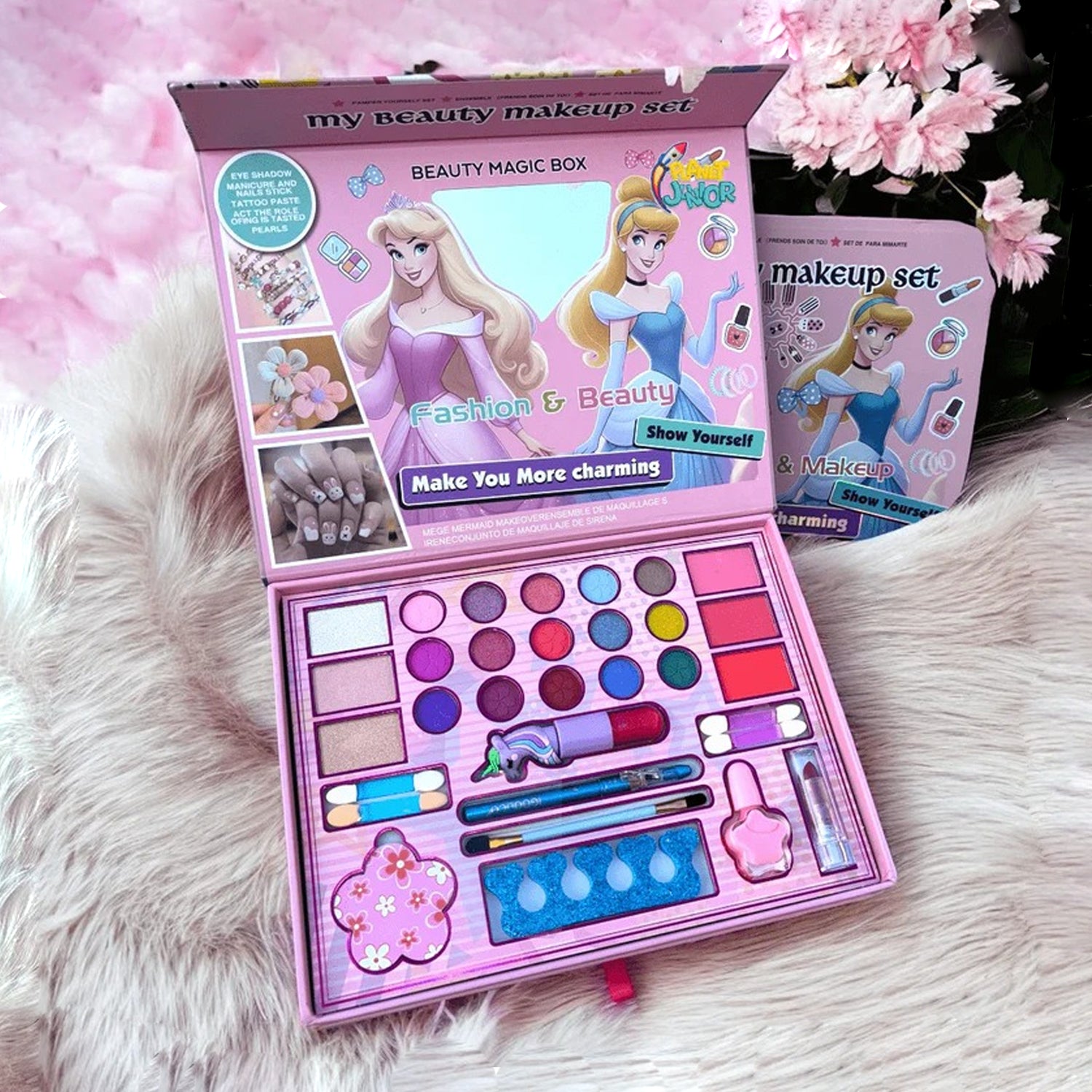 Princess Makeup Set for Girls – Fashion Beauty Kit with Eye Shadow, Lip Gloss & Accessories