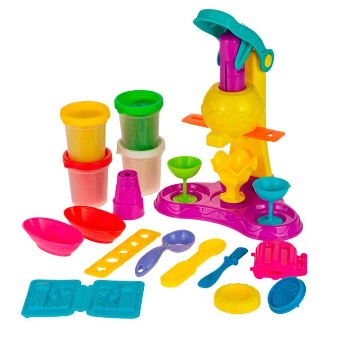DIY Color Clay Ice Cream Party Set – 6 Colors Clay with Ice Cream Maker & Tools for Kids | Ahmad Toys
