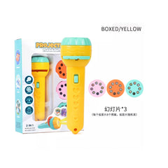2-in-1 Kids Projector Flashlight Toy – 3 Slides with 24 Images | Educational Story Torch for Children