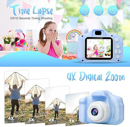 Kids Digital Camera with, Rechargeable Mini Camera for Children with Lanyard