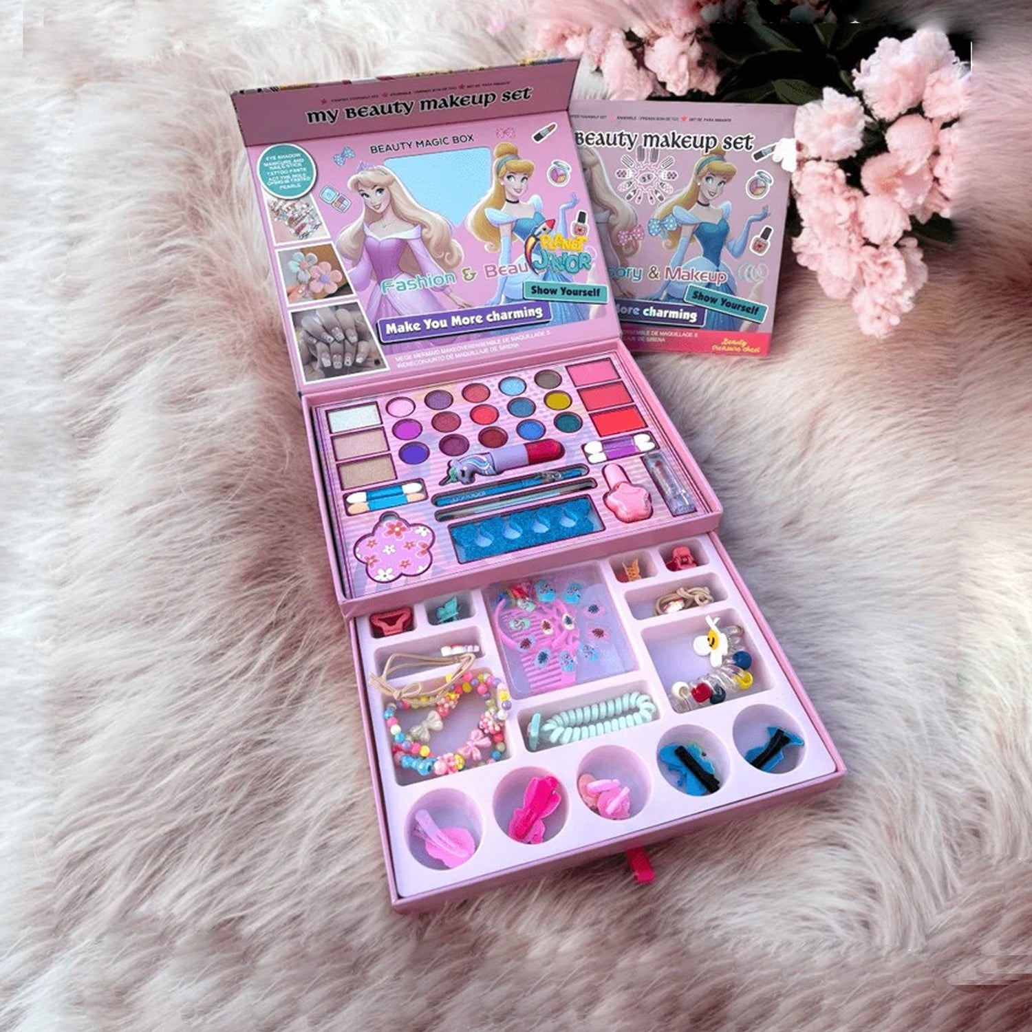 Princess Makeup Set for Girls – Fashion Beauty Kit with Eye Shadow, Lip Gloss & Accessories