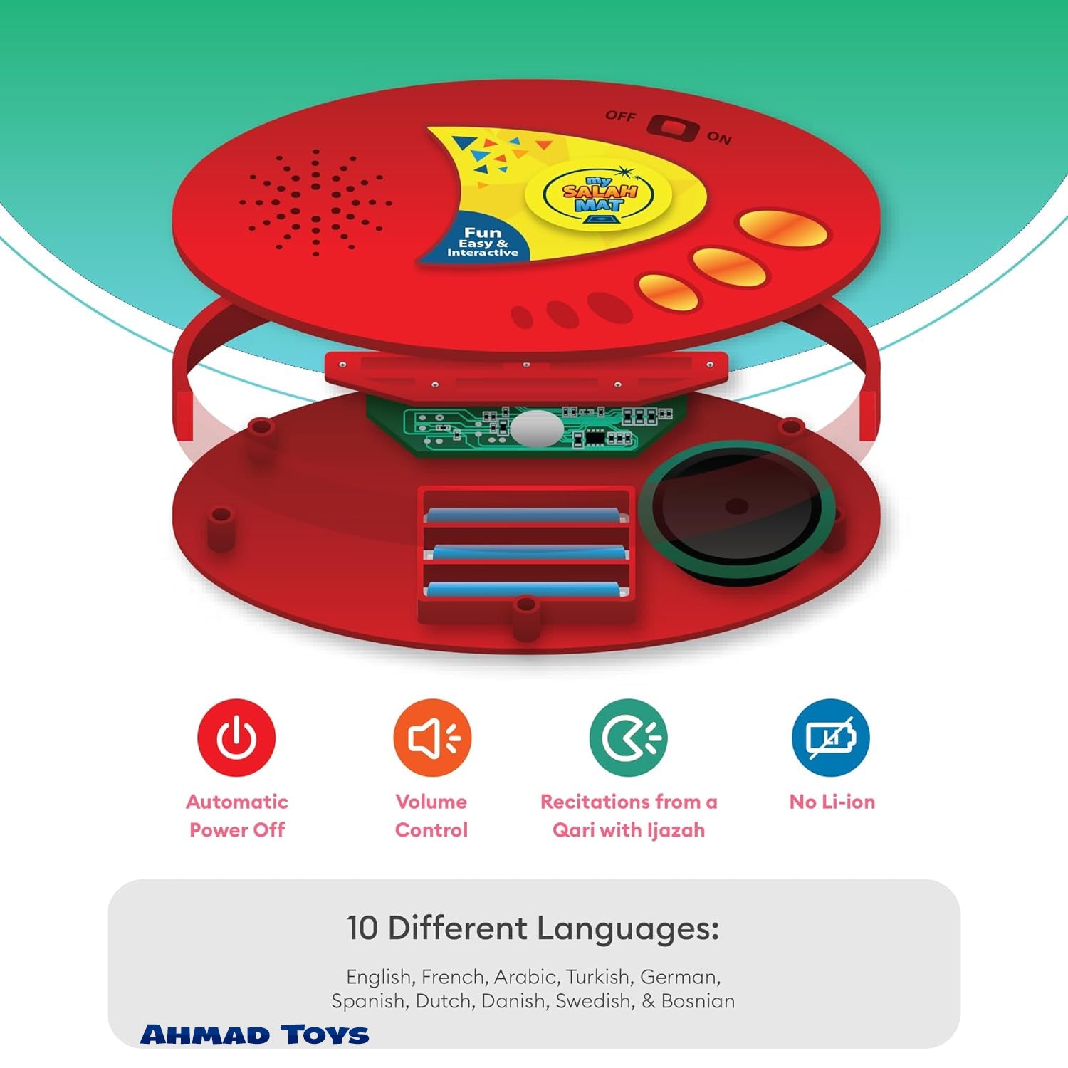 My Salah Mat – Interactive Educational Prayer Mat for Kids (36 Touch Keys, 3 Languages)