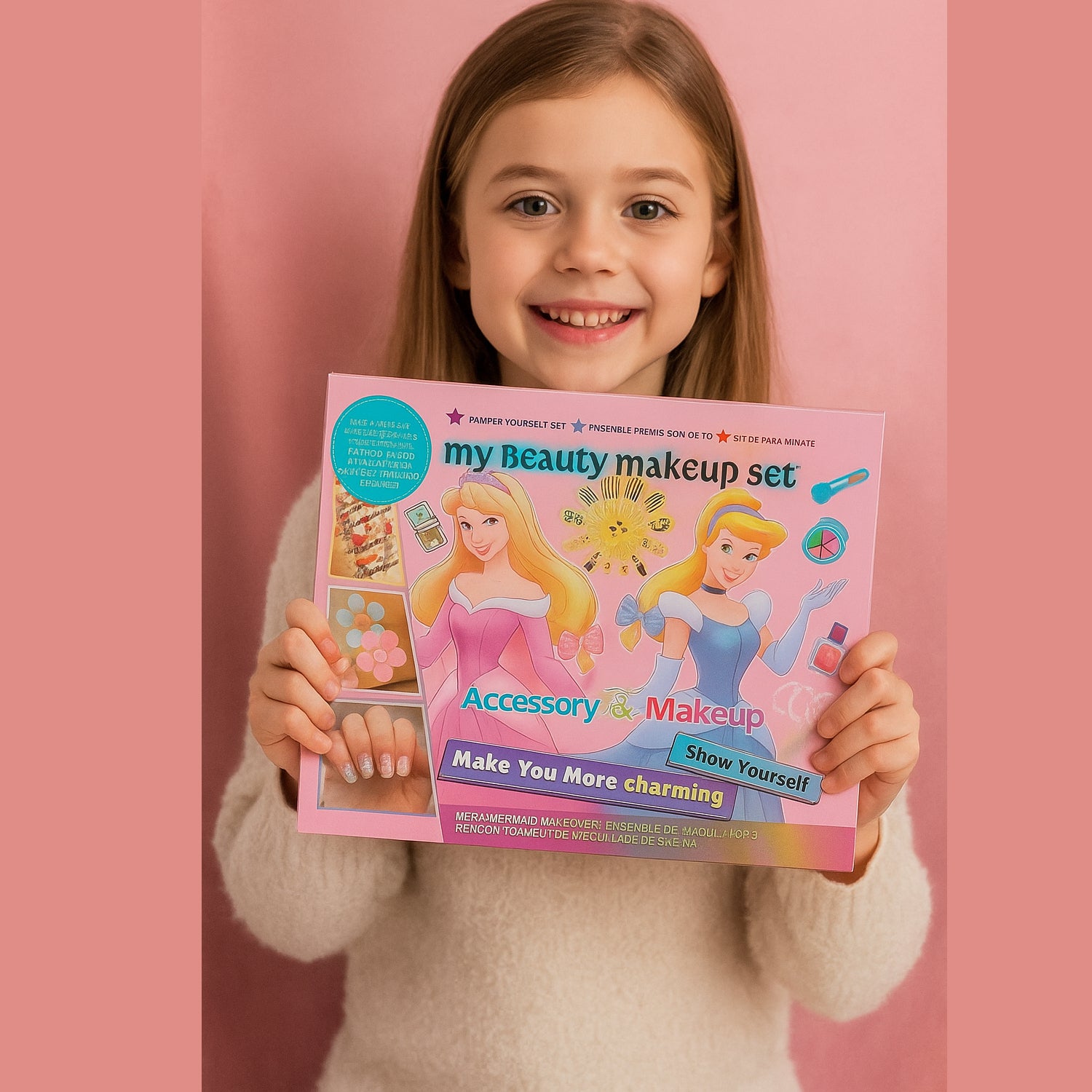 Princess Makeup Set for Girls – Fashion Beauty Kit with Eye Shadow, Lip Gloss & Accessories
