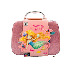 2-in-1 Mermaid Makeup & Jewelry Kit for Girls – Pink Glitter Beauty Box (Age 3+)