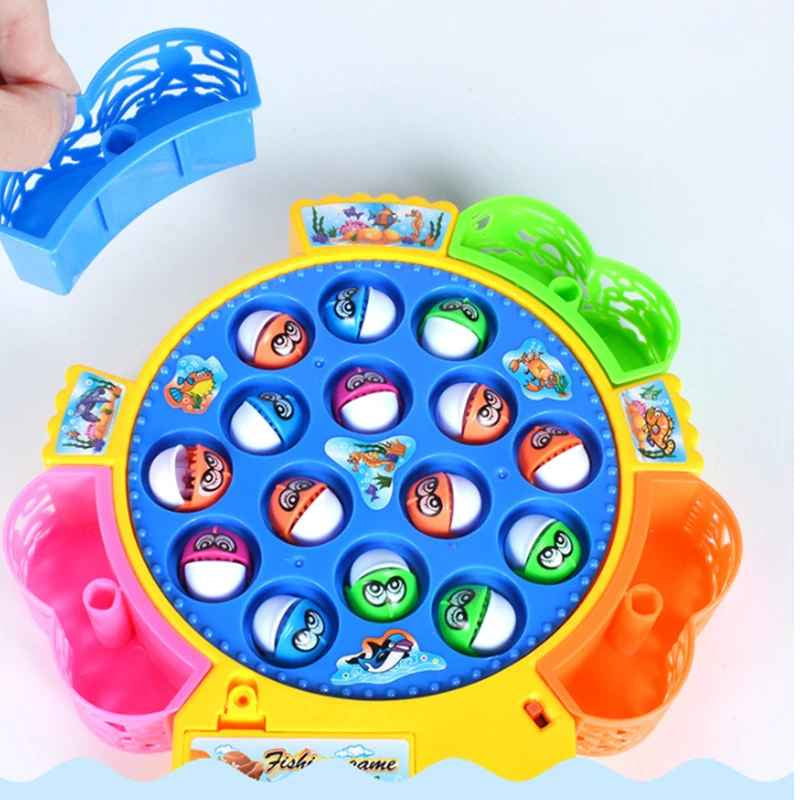 Electric Music Fishing Game – 15 Fish, 4 Rods, Musical Rotating Board for Kids | Fun Family Catch Game – Ahmad Toys