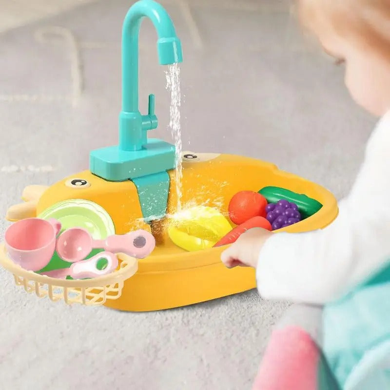 Kids Kitchen Sink Toy with Real Running Water – Educational Pretend Play Set for Toddlers (Ages 2–6)