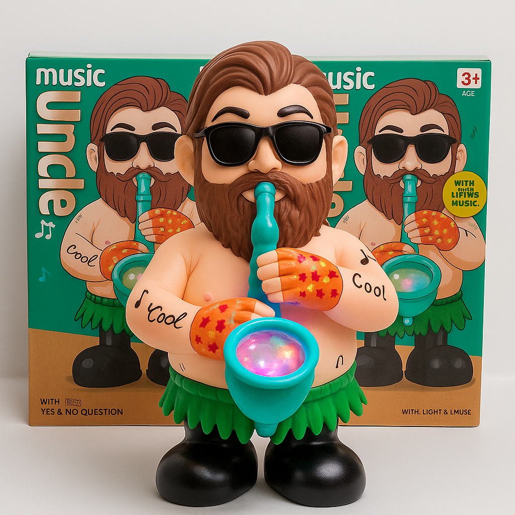 Music Uncle Dancing Toy – Funny LED Saxophone Man Toy for Kids & Parties