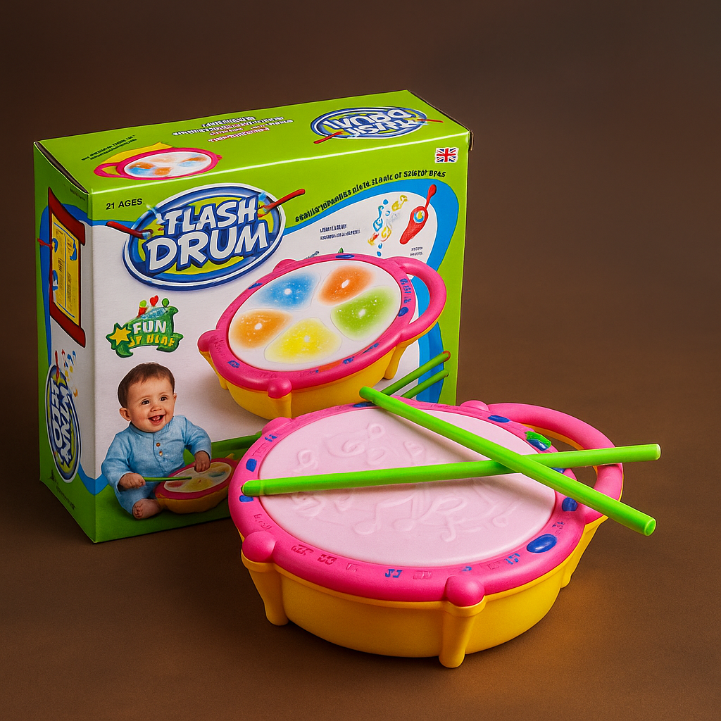 Musical Flash Drum Toy for Kids – LED Lights & Educational Sound Toy