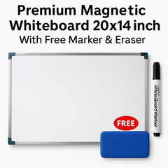 White Board 14 x 20 Inch with Free Marker & Eraser – Wall Mount Dry Erase Board