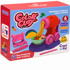 Color Clay DIY Noodle Maker Playset – Creative Clay Toy Kit for Kids (6 Colors, Age 3+)