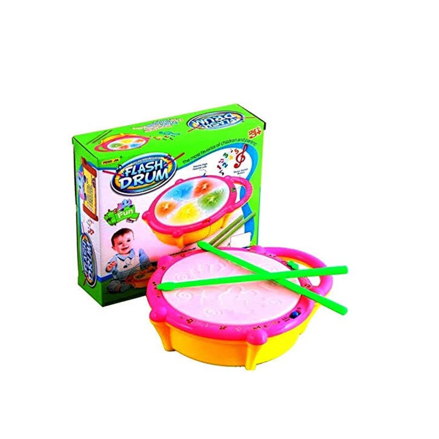Musical Flash Drum Toy for Kids – LED Lights & Educational Sound Toy